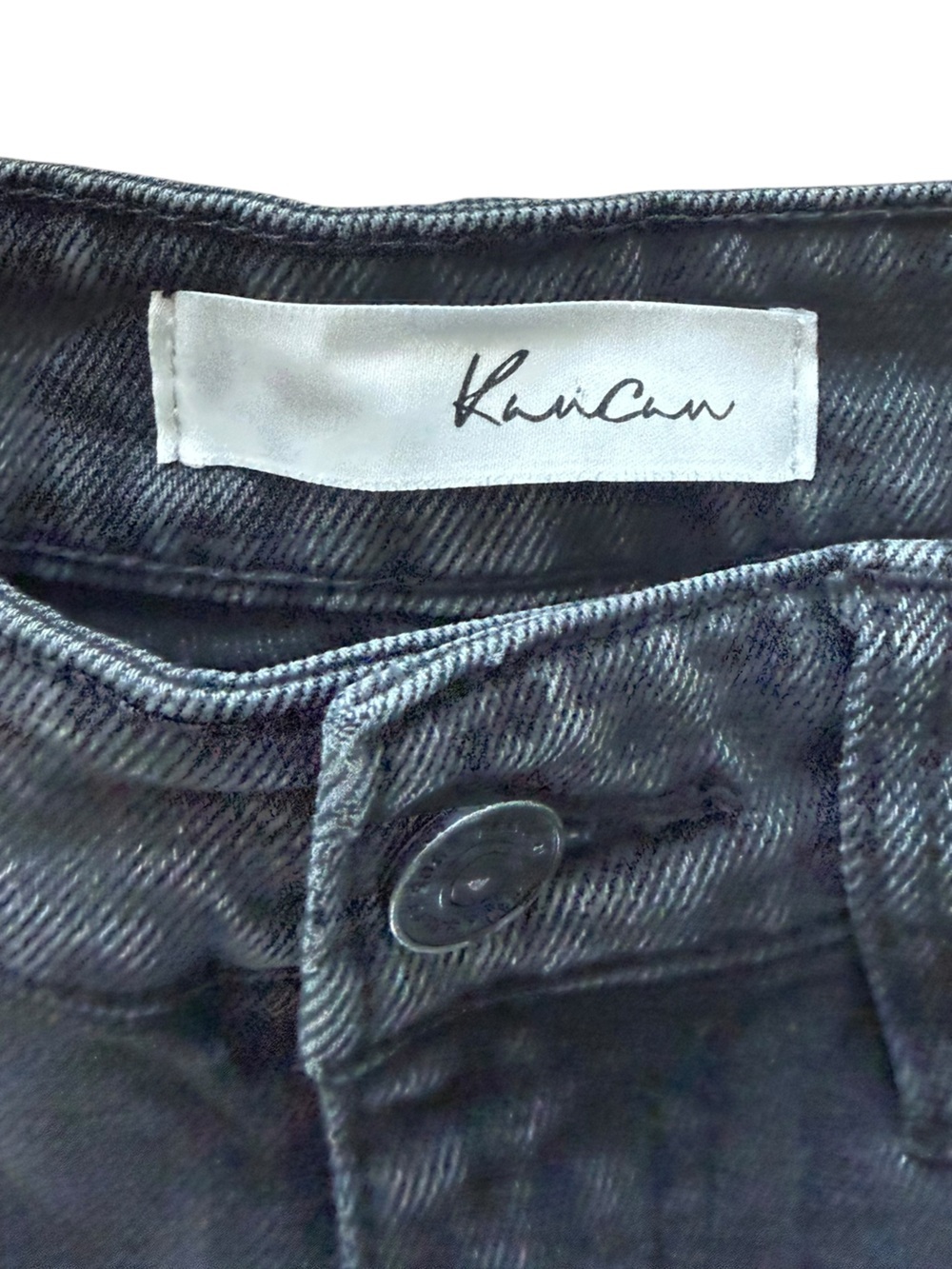 KanCan Los Angeles Black High Rise Skinny Jeans | Raw Hem - Picture 3 of 4